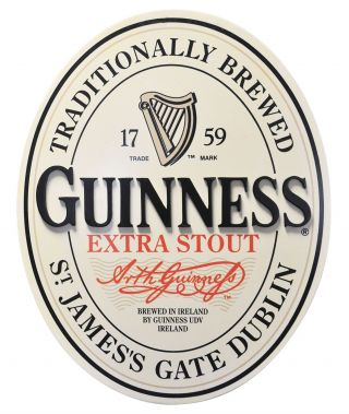 Guinness Extra Stout Ireland Beer Sign 3d Collectible Bar -