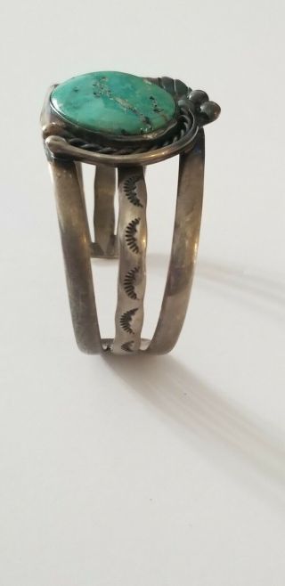 Vintage Sterling Silver / Turquoise Ladies Navajo Cuff Bracelet 28g