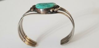 VINTAGE Sterling Silver / Turquoise Ladies Navajo Cuff Bracelet 28g 2