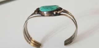 VINTAGE Sterling Silver / Turquoise Ladies Navajo Cuff Bracelet 28g 3