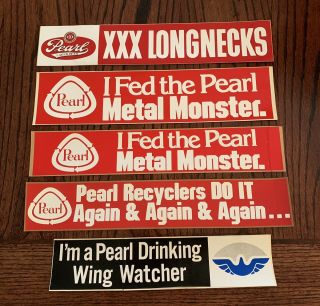 5 Pearl Beer Bumper Stickers San Antonio,  Texas