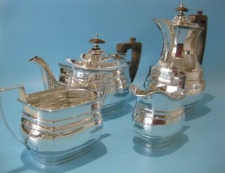 Extremely Antique Silver Plated Edwardian Four Piece Tea & Coffee Set