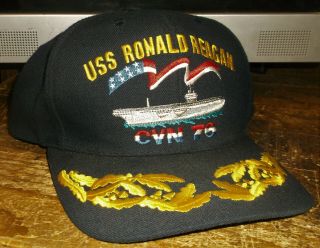 2003 Uss Ronald Reagan (cvn - 76) Aircraft Carrier Commissioning Ceremony Cap Hat