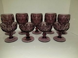 Vintage 4 Imperial Amethyst Provincial Water Goblets & 4 Sherberts.
