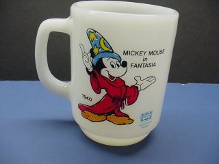 Anchor Hocking Disney Mickey Mouse In Fantasia 1940 Coffee Tea Mup Cug Pepsi