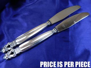 Georg Jensen Acorn Sterling Silver Long Handled Dinner Knife - Very Good