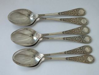 Good Set Of 6 Antique Victorian Sterling Silver Tea Spoons 1874/ 13.  1 Cm/ 119 G