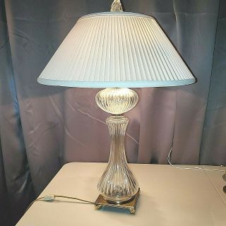 Vintage Stiffel Glass Crystal Lamp And Stiffel Shade Hollywood Regency