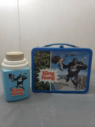 1977 Vintage King Kong Metal Lunch Box And Thermos