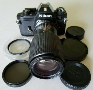 Vintage Film Camera Nikon Em With Rmc Tokia Lens 5 2 Filters 3 Caps Very Good