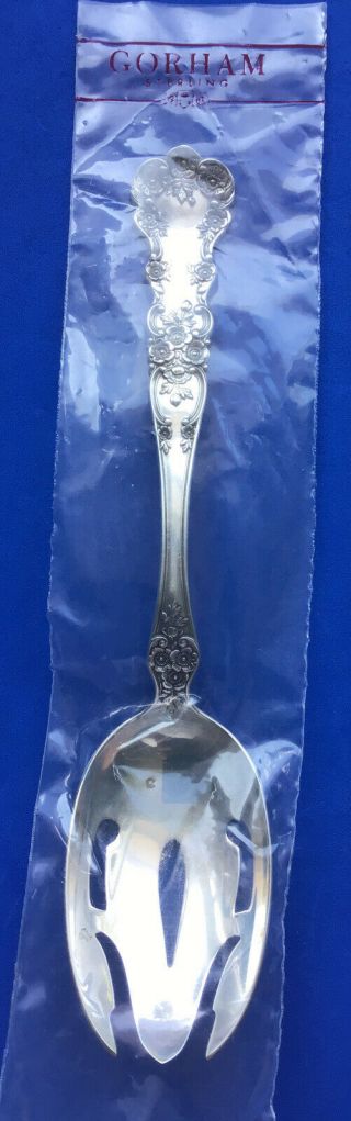 Large Slotted Serving Spoon Gorham Buttercup Sterling Silver Package