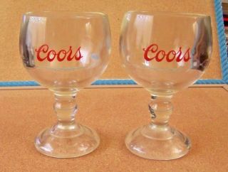 Coors Single Sided Glass Goblet Mug Stem Cup