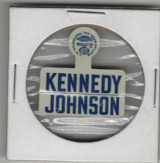 Vintage Political Pin 1960 John F Kennedy Pin Jfk Lbj Tab