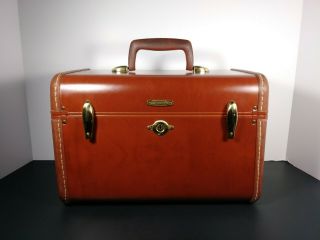Vintage Samsonite Shwayder 4912 Burgundy Brown Travel Train Makeup Case Luggage