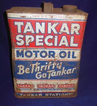 Vintage Tankar Special Motor Oil 2 Gallon Can 