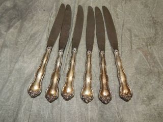 6 Gorham Rondo Sterling Silver Handled Dinner Knives