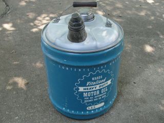 Vintage Montgomery Wards Vitalized Heavy Duty Motor Oil 5 Gallon Can Steel Metal