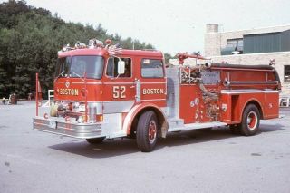 Boston Ma Engine 52 1971 Hahn Pumper - Fire Apparatus Slide