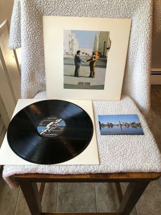 Vintage 1975 Pink Floyd " Wish You Were Here " Lp - (pc - 33453) Nm With Post Card