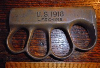 Vintage Ww1 Us.  1918 L.  F.  & C.  Trench Knife (handle Only)
