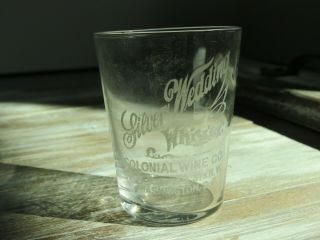 Silver Wedding Whiskey Colonial Wine Pre Prohibition Etched Shot Glass Wash Dc