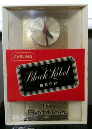 Vintage Carling Black Label Beer Wall Bar Sign & Clock Plug In Lights Up