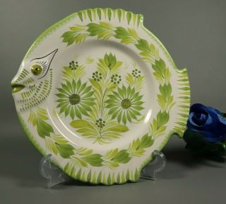 French Vintage Hb Henriot Quimper Pottery Faience Fish Plate Hand Painted 1950s