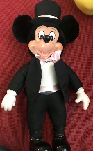 Mickey Mouse In Tuxedo W/top Hat Pink Cummerbund & Bowtie 3581 Applause Vintage