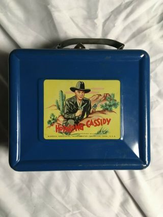 Vintage 1950s Hopalong Cassidy Lunchbox And Thermos Metal Blue