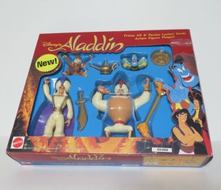Vintage Disney Aladdin " Prince Ali & Parade Leader Genie " Action Figure Set