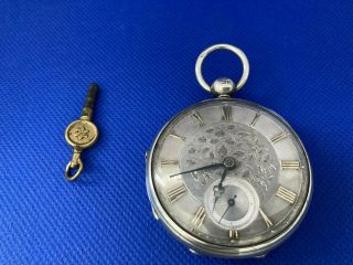 Antique Solid Silver Fusee Pocket Watch Hallmark London 1847