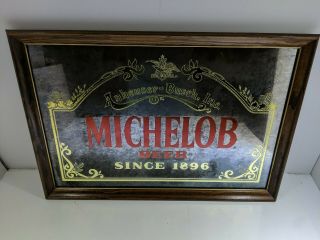 Anheuser - Busch Michelob Beer Smoked Glass Mirror,  Beeco Mfg 1987