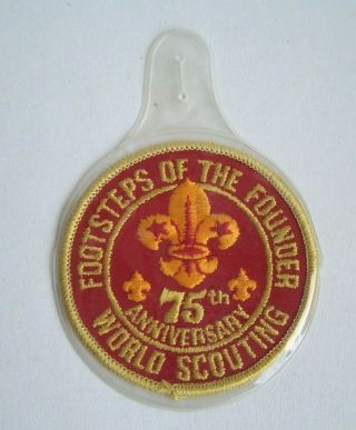 Footsteps Of The Founder World Scouting 75th Anniversary Patch Vtg Boy Scouts