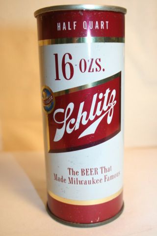 Schlitz Beer 16 Oz.  Flat Top - Jos.  Schlitz Brewing Co. ,  Milwaukee,  Wi.