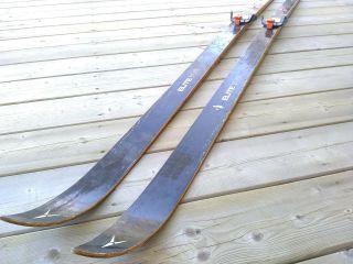 Vintage Elite Tur 210cm Waxable Hickory Wooden Cross Country Skis 3 - Pin Binding