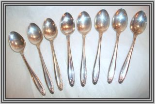 International 1940s Sterling Prelude - Set Of Eight 4.  25 " Demi Tasse Spoons Nr 2