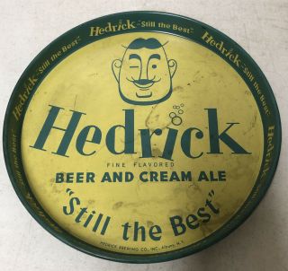 Rare Vintage Hedrick Beer & Cream Ale Metal Advertising Beer Tray 12”