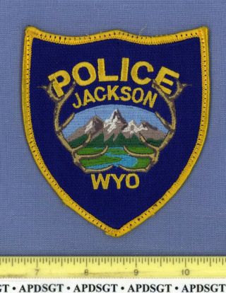 Jackson (old) Wyoming Sheriff Police Patch Deer Antlers Grand Teton Mountains
