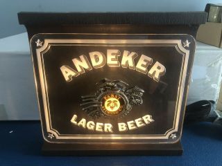 (vtg) Andeker Beer Light Up Back Bar Cash Register Sign Game Room Man Cave Pabst