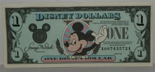 Disney Dollars $1 Mickey Series 1990 - A00743572a - The Walt Disney Company