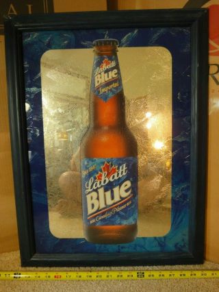 Vintage Labatt Blue Canadian Pilsner,  Beer Bottle,  Frosted Mirror Advertising.