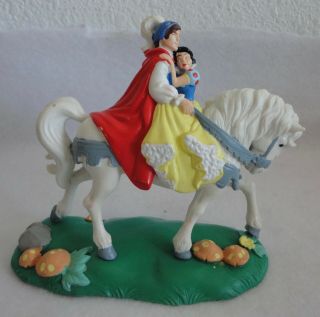 Disney Snow White On Horseback W/ Prince Charming Pvc Figure Cake Topper