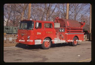 York City Engine 286 1968 Mack Cf Pumper Fire Apparatus Slide