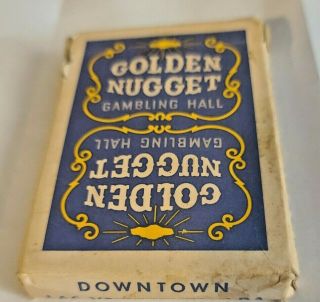 Vintage GOLDEN NUGGET Las Vegas NEVADA Casino Playing Cards blue 3