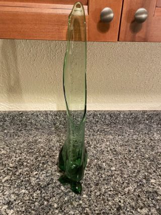 Vintage Viking Large 21” Tall 3 Footed Green Swung Vase Mid Century Modern