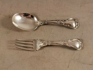 Vintage Gorham Chantilly Sterling Silver Baby Spoon & Fork Set