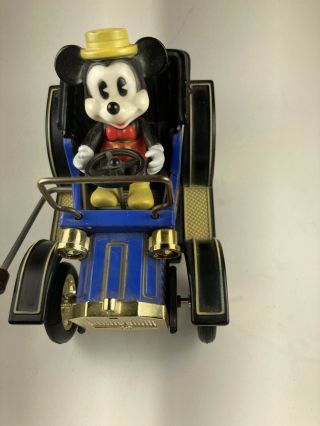 Vintage Masudaya Mickey Mouse In 1908 T Ford Frictionblue Toy Car 1981,  Japan