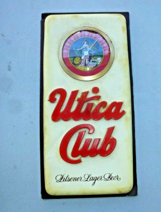 Vintage Utica Club Beer Thermometer Sign - Very Rare