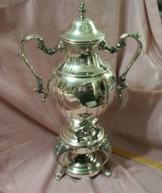 Vtg.  Sheridan Samovar Silver Plate Coffee Or Hot Water Urn With Burner 20 " Tall