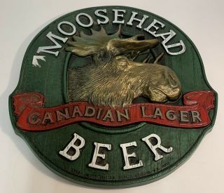 Vtg Moosehead Canadian Lager Beer Plastic Wall Sign Brewery